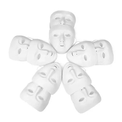 £12.99 • Buy White Plastic Face Masks (10 Pack) - Great For Fancy Dress & Craft Projects