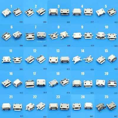 25 Models Micro Usb Jack Connector Common Charging Socket Port 5 Pin 25-100pcs • $9.99