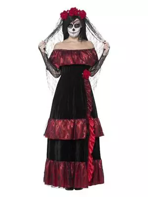 Deluxe Day Of The Dead Bride Costume Black • £37.34