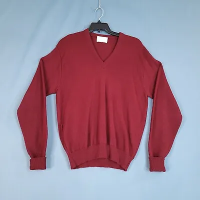 Lord Jeff Men's Long Sleeve Pullover Sweatshirt V-neck Maroon Size XL • $17.36
