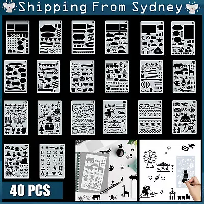 $15.94 • Buy 40x Bullet Journal Stencil Plastic Planner Template Notebook Diary Scrapbook DIY