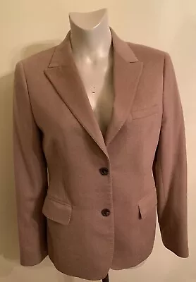 BROOKS BROTHERS CAMEL HAIR BLAZER JACKET MADE IN ITALY WOMEN'S 10 Tan Damaged • $30