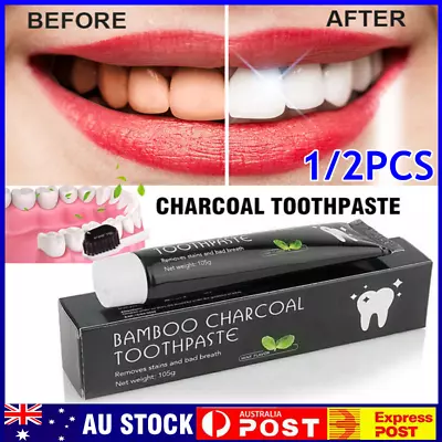 Activated Bamboo Charcoal Toothpaste Teeth Whitening 105g Mint Fast&Free P&P • $19.99