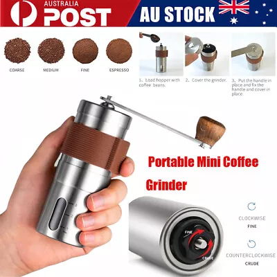 Manual Coffee Bean Grinder Stainless Steel Burr Hand Coffee Grinder For Espresso • $22.99