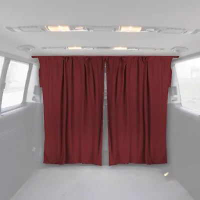 79  X 71  Van Cab Divider Cabin Curtain Campervan Kit Red • $89.99