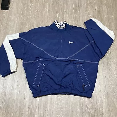 Nike Jacket M Vintage 90s 00s Swoosh Athletic Training Gym Pullover Y2k Coat • $34.98