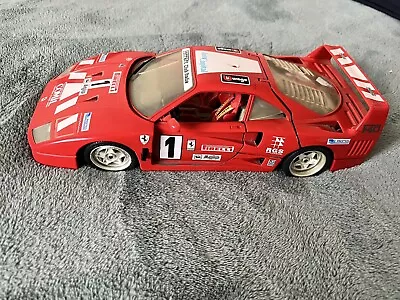 Burago 1/18 Scale Diecast  3042 Ferrari F40 Evoluzione 1992 - Spares Or Repair • £14.99