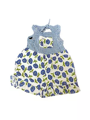 Vintage 24 Months Girls Floral Romper Blue Summer Baby Toddler Spring Honors • $18.99