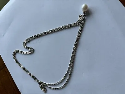 Genuine Trollbeads Silver Chain Pearl Fantasy Necklace  90cm • $105.79