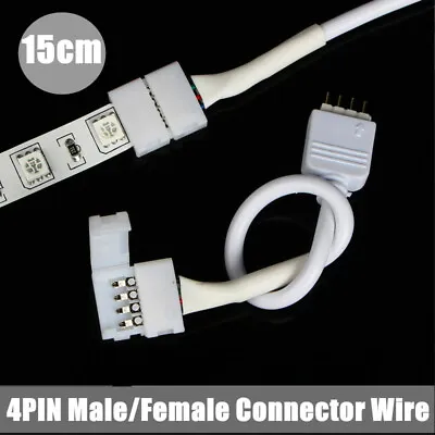 4 PIN Solderless Male Connector Wire Cable (L25) For RGB LED Strip Light Joiner • $3.95