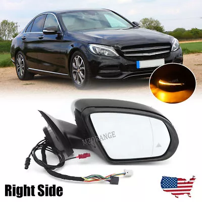 Passenger Side Mirror For Mercedes Benz C Class W205 C180 C200 C300 C250 Black • $141.34