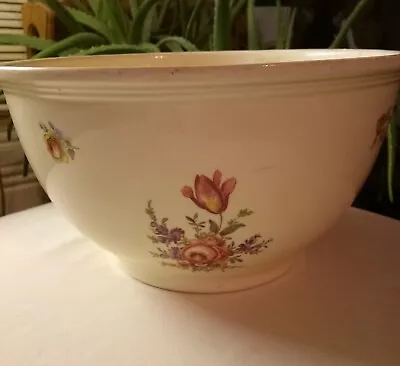 Vtg Homer Laughlin Kitchen Kraft 10in Mixing Bowl With Flowers • $30