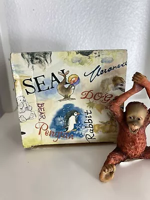 Pacific Gift Ware Figurine Orangutan Monkey Happy Sitting Arms Raised NEW BOX • £26.05