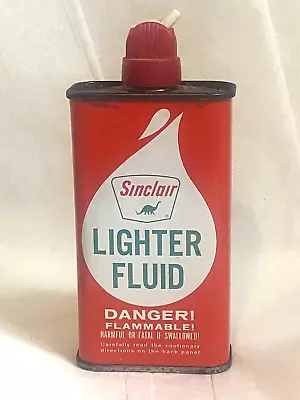 Vintage Sinclair Lighter Fluid Household Oil Handy Oiler Tin Can Dinosaur • $19.99