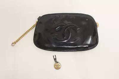 Authentic CHANEL Patent Leather  Key Case Coin Purse Wallet  #26993 • £37.61