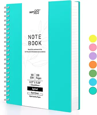 RETTACY Spiral Notebook 300 Pages - A4 Large Spiral Journal With 8.27 X 11.2 10 • $23.26