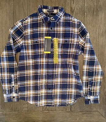 NWT Lucky Brand Men Plaid Flannel Shirt Button Down Size Medium Free Shipping! • $19.99