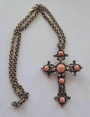 Vintage Embellished Cross Pendant • $50