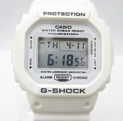 Men Casio G-Shock White Resin Quartz 42mm Digital Round Watch (G407) DW-5600MW • $63.98