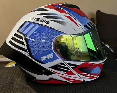 DOT Approved OTS Flip-Up Dual Visor Motorcycle Full Face Helmet With LED Spoiler • $65