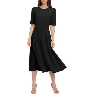 $51.99 • Buy Maggy London Womens Pintuck Mid Calf Work Shift Dress BHFO 5107