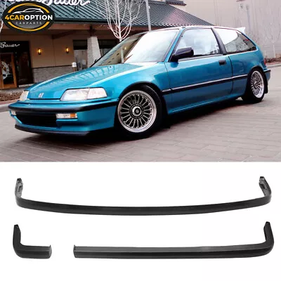 Fits 90-91 Honda Civic 3Dr OE Style Front + IKON Rear Bumper Lip Spoiler • $218.99