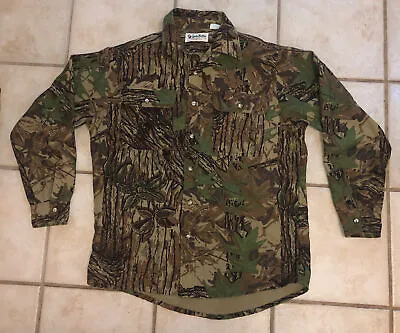 Gander Mountain Quiet + REALTREE Camo Men’s Sz L Button Up Shirt Made In The USA • $29.99