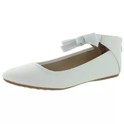 Kenneth Cole New York Girls Rose Bow White Ballet Flats Shoes  8491 • $6.99