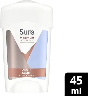 £18.99 • Buy Sure Women Maximum Protection Clean Scent Anti-Perspirant 45ml - Select Pack