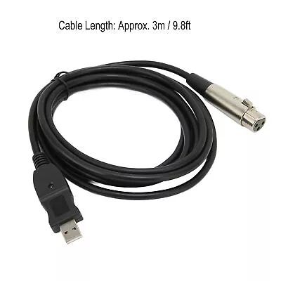 Microphone Converter Cable USB To XLR Adapter Wire With Sound Card 1Mohm 80dB • $11.85