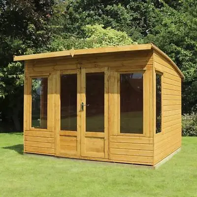 GARDEN SUMMERHOUSE SUN ROOM OUTDOOR OFFICE WOODEN SUMMER HOUSE T&G 12x8ft 12ft • £1599.94