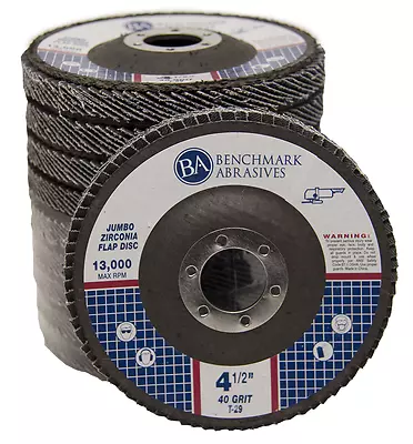 50 Pack 4.5” X 7/8  Jumbo 40 Grit Zirconia Flap Disc Grinding Wheels T29 • $119.99