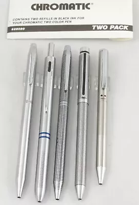 5 Chrome Or Stainless Steel Metal Multi-Function Ballpoint Pens - Pilot Zebra+ • $22