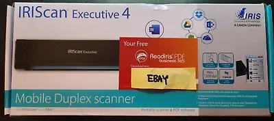 IRIScan Express Portable Color Scanner-v4 8PPM: Office Scanner Free PDF Editor • $48