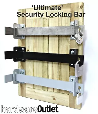 'ULTIMATE' Door SECURITY BAR Pad Locking & Made In England Shed Garage Workshop • £130