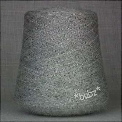 PURE MERINO WOOL YARN 2/30s LIGHT GREY 500g CONE LACEWEIGHT MACHINE KNITTING • £19.95