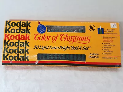 Vintage Kodak Color Of Christmas 50 Extra Bright Add-A-Set Lights Clear NOS New • $13.99