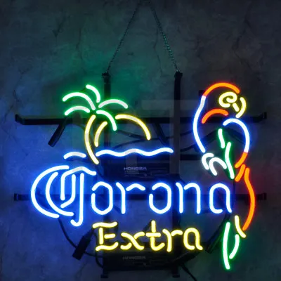 17 X14 Corona Extra Parrot Neon Sign Light Tiki Bar Wall Hanging Real Glass Tube • $181.50