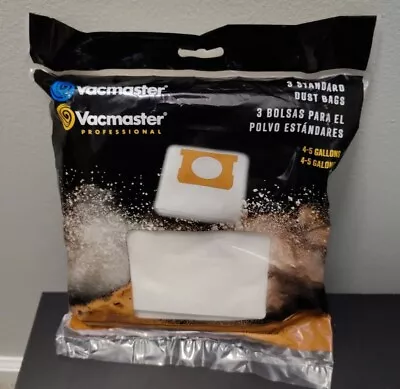 $13.99 • Buy Vacmaster 4-5 Gallons Standard Dry Vacuum Dust Filter Bags DVB45
