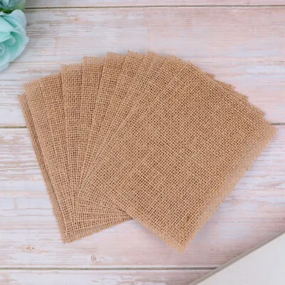 10Pcs Mats Burlap Placemats Linen Burlap Placemat Burlap Table Mats • £7.81