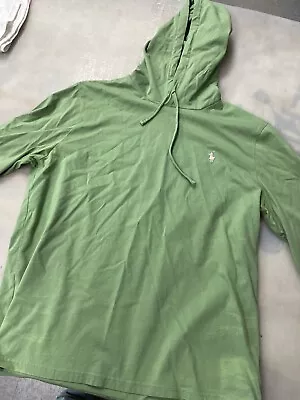 Polo Ralph Lauren Pullover Hoodie Mens Medium Green Lightweight • $20