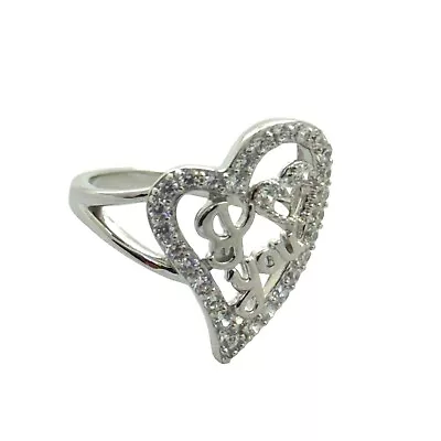 Sterling Silver CZ I Love You Ring • $52