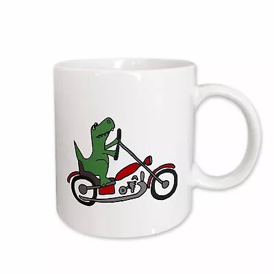 3dRose Fun Green T-Rex Dinosaur Riding A Red Motorcycle Mug • $17.99