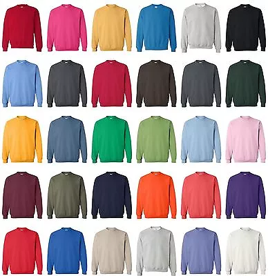 Gildan 18000 Heavy Blend™ Adult Crewneck Sweatshirt Pullover Jumper Fleece S-5XL • $11.99