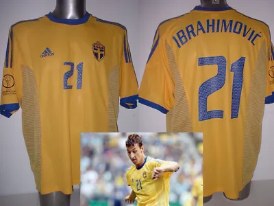Sweden Adidas XXL ZLATAN IBRAHIMOVIC Shirt Jersey Trikot Football Soccer 2002 • $190.86
