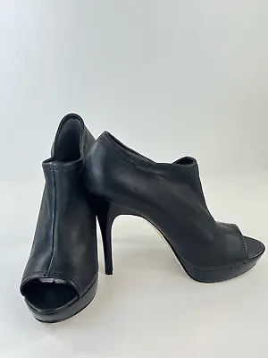 Via Spiga Shoes Womens 8 Black Open Toe Bootie Elvis T Moro Sexy • $48