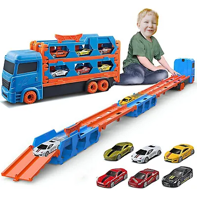 Race Track Transport Truck Toys For 3-6 Year Old Kids Toddler Car Toy Boy Gifts • £17.89