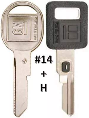 For GM Single Sided VATS Ignition Key #14 + Doors/Trunk GM OEM  Coined  Logo Key • $17.95