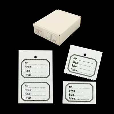 £5.22 • Buy 1000 White Clothes Garment Tickets Perforated Clothing Price Stock Tags Tagging