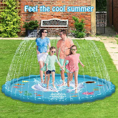 Splash Pad 67  Size Sprinkler Play Mat For Dogs & Kids Extra Large Wading Pool • $11.99